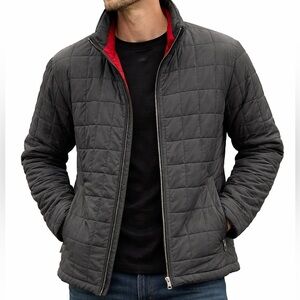 Like New AETHER Quilted Jacket Black w/ Red Lining Size 2